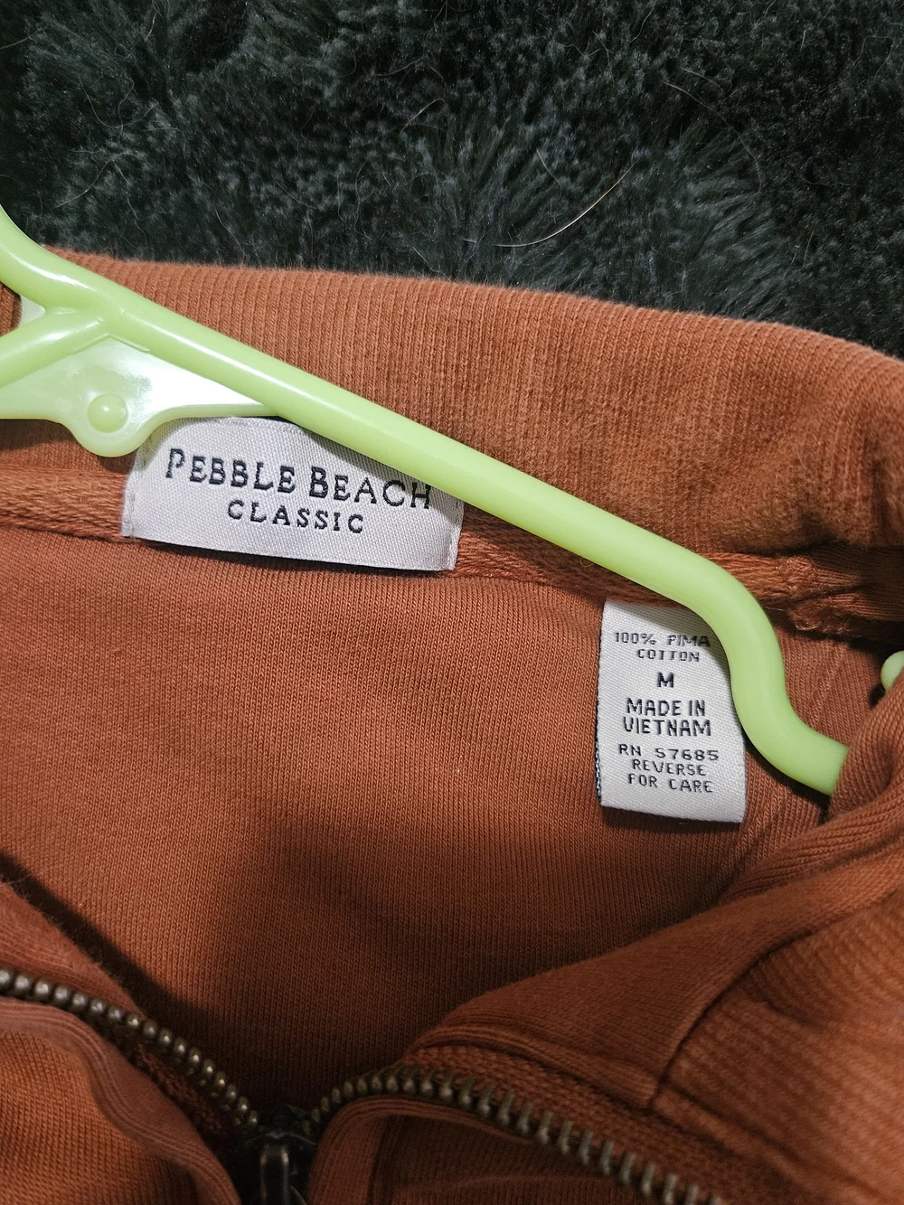 Pebble Beach Classic Men's Rust Quarter-Zip Pullover